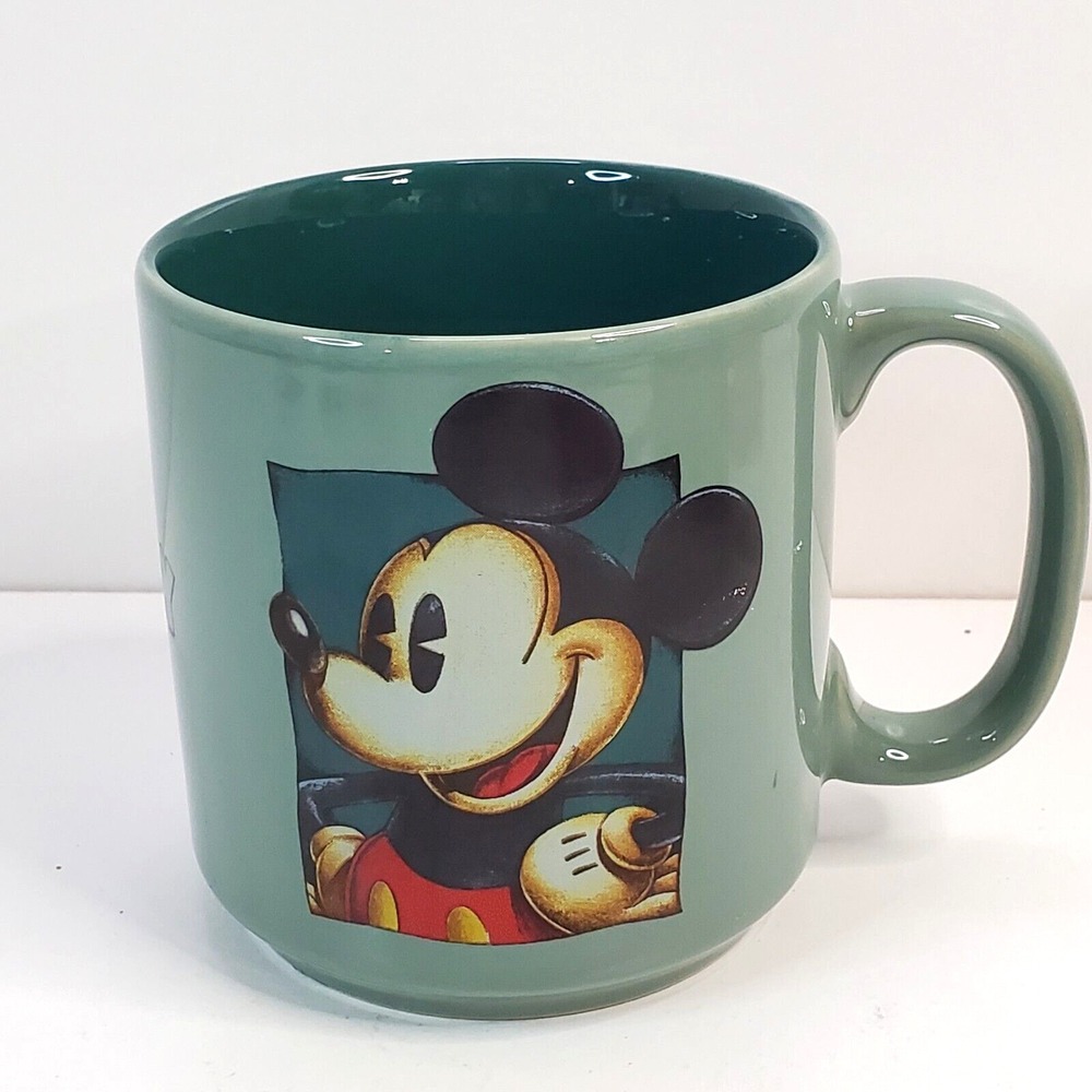 Disney Store Mickey Mouse Coffee Tea Cocoa Mug Cup 2-Tone Green